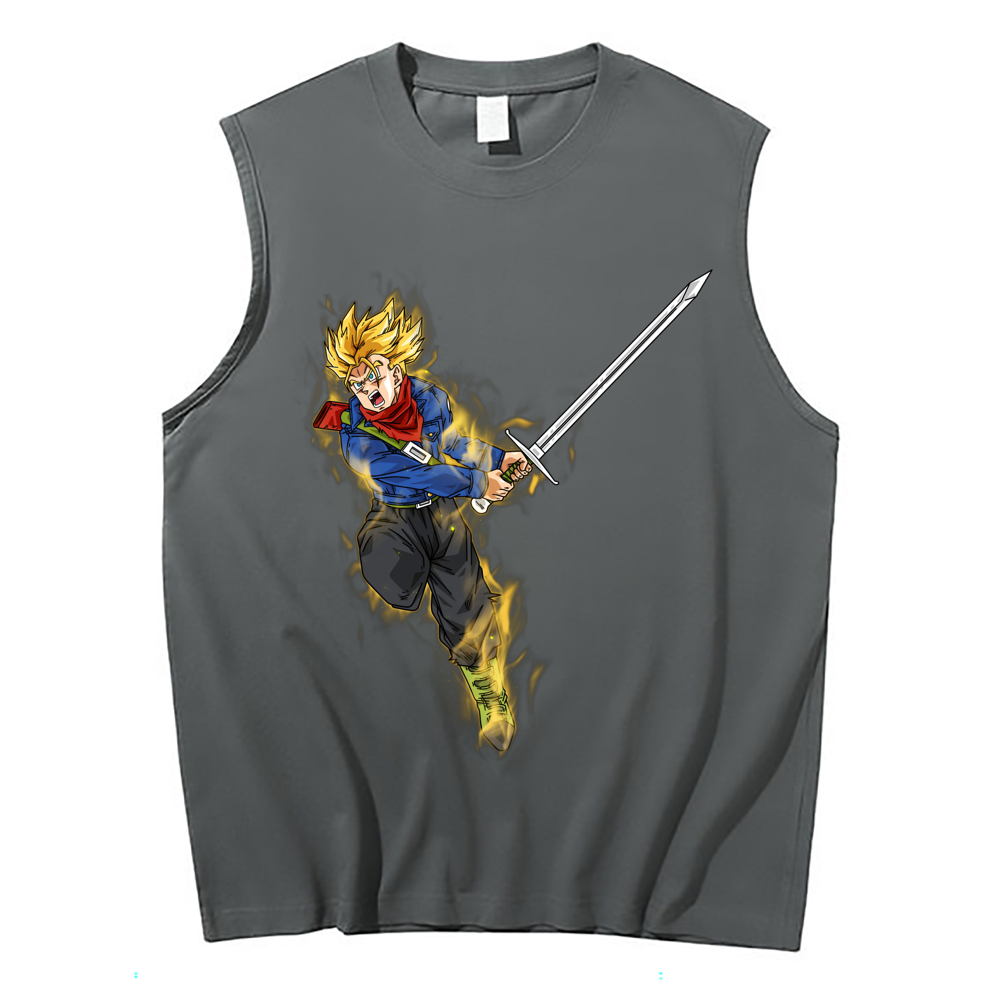 （画像用） ドラゴンボール トランクス（Torankusu）DRAGON BALL Trunks コットン100％タンクトップ（フロントプリント）